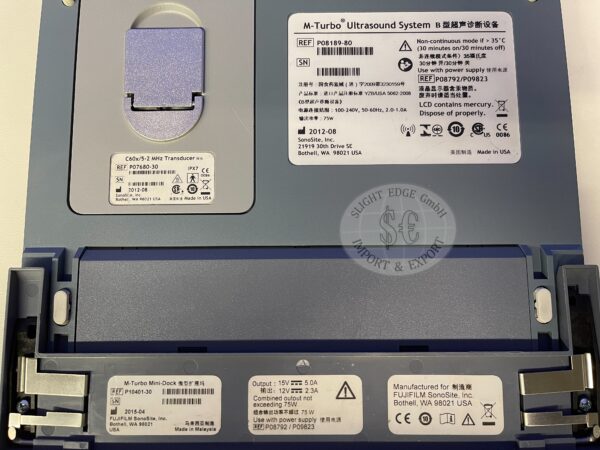 SonoSite M-Turbo Tragbares Ultraschallgerät Datenschild