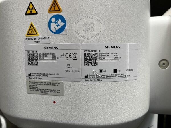 Siemens SV 150/33/78R-S / RAY-14S_3F Röntgenröhre - PN 7036366, 7037208 - Datenschild