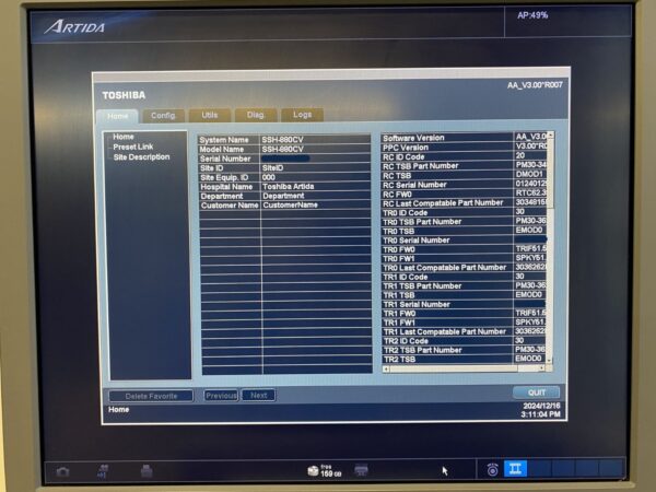 Toshiba - iSYTLE - Ultrasound System - Ultraschallgerät - REF SSH-880CV