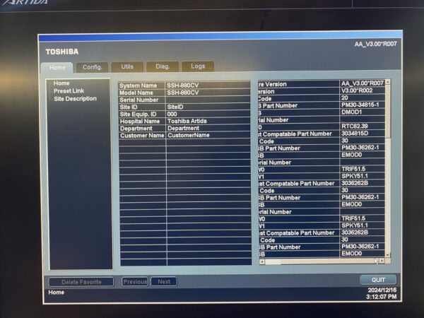 Toshiba - iSYTLE - Ultrasound System - Ultraschallgerät - REF SSH-880CV