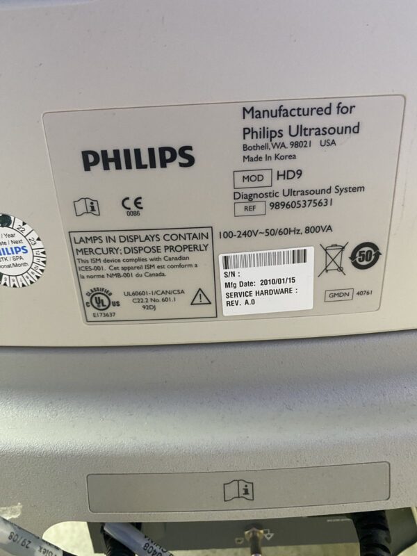 Philips - HD9 - Ultrasound System - Ultraschallgerät - REF 989605375631