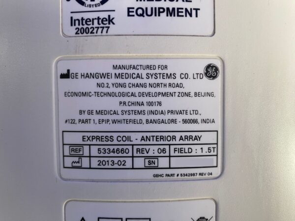 GE HealthCare - Anterior Array Coil - Vordere- Array-Spule - PN 5334660
