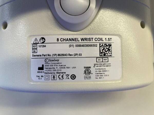 Siemens - 8 Channel Wrist Coil - 8-Kanal Handgelenkspule - PN 8625043 - 107294