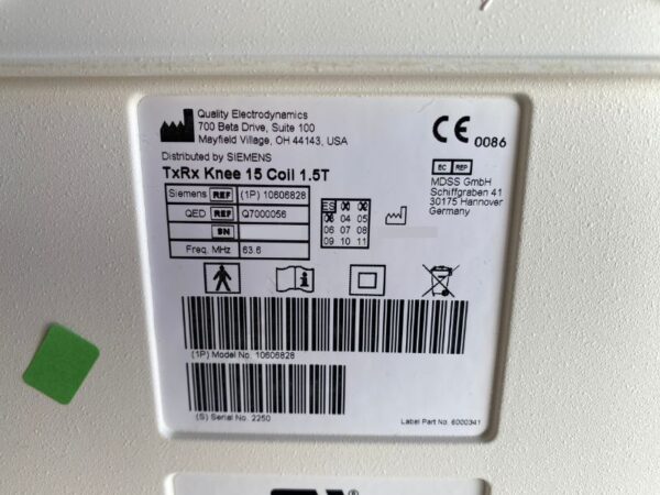 Siemens - TxRx Knee 15 MR Coil - TxRx Knie 15 MR-Spule - PN 10606828