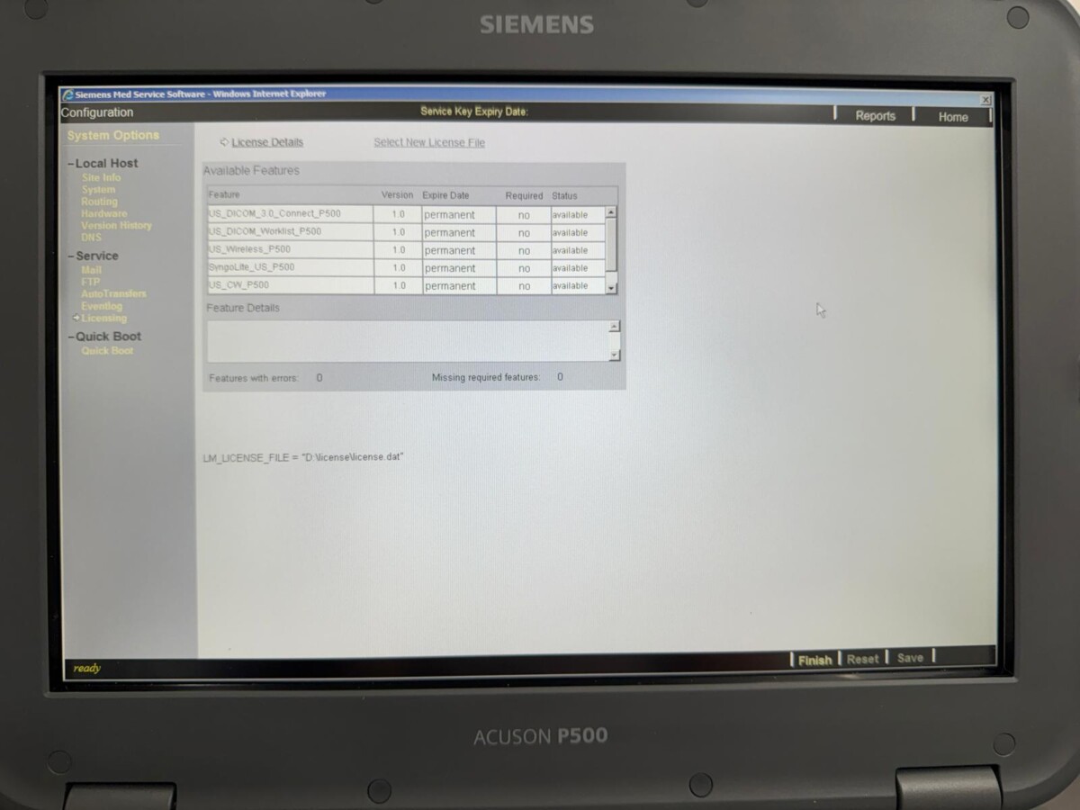 Siemens - ACUSON P500 - Portable Ultrasound System - Tragbares Ultraschallgerät - REF 10785577