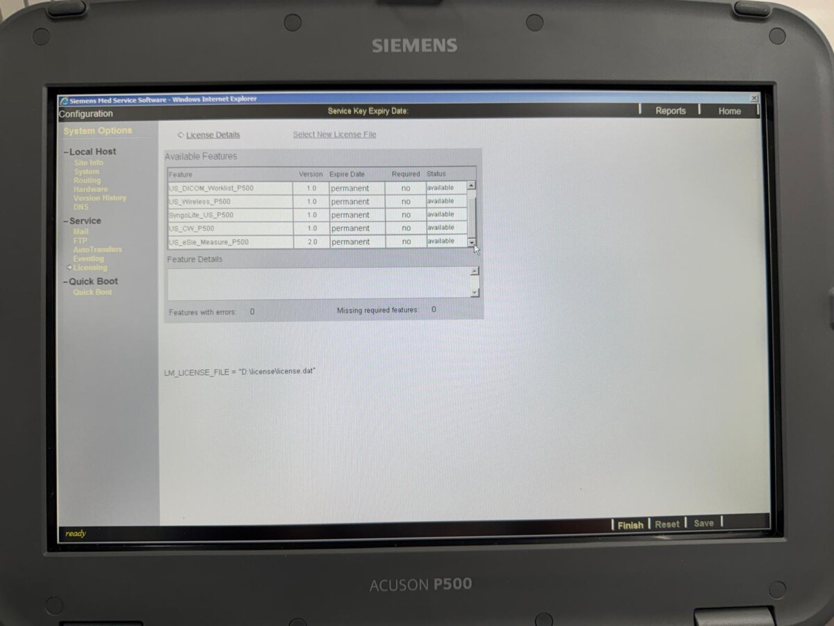 Siemens - ACUSON P500 - Portable Ultrasound System - Tragbares Ultraschallgerät - REF 10785577
