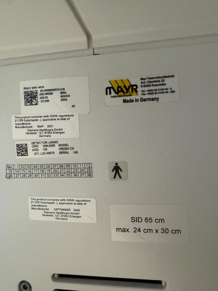 Siemens - MAMMOMAT Inspiration Prime - Mammographiegerät - Mammography System - REF 10140000