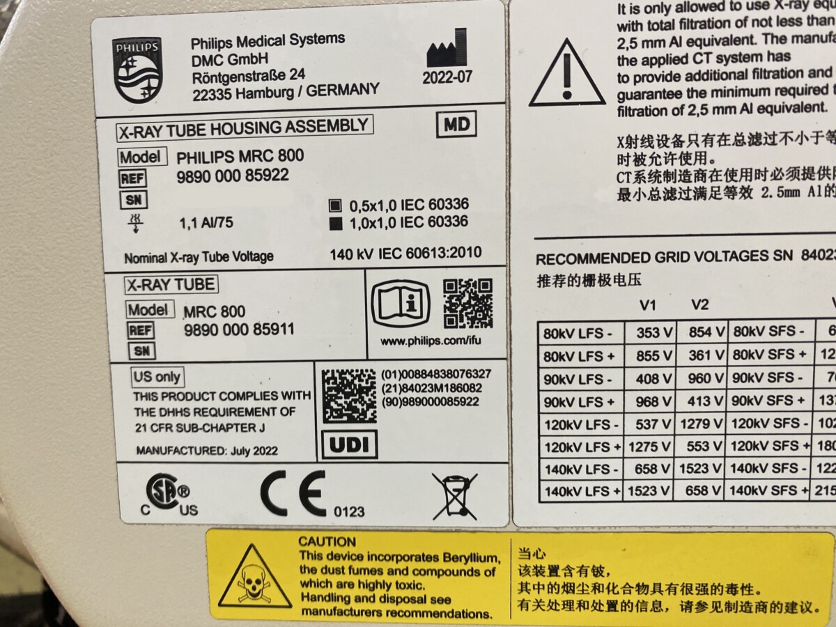 Philips - MRC 800 - Röntgenröhre - X-Ray Tube - PN 989000085922 / 989000085911
