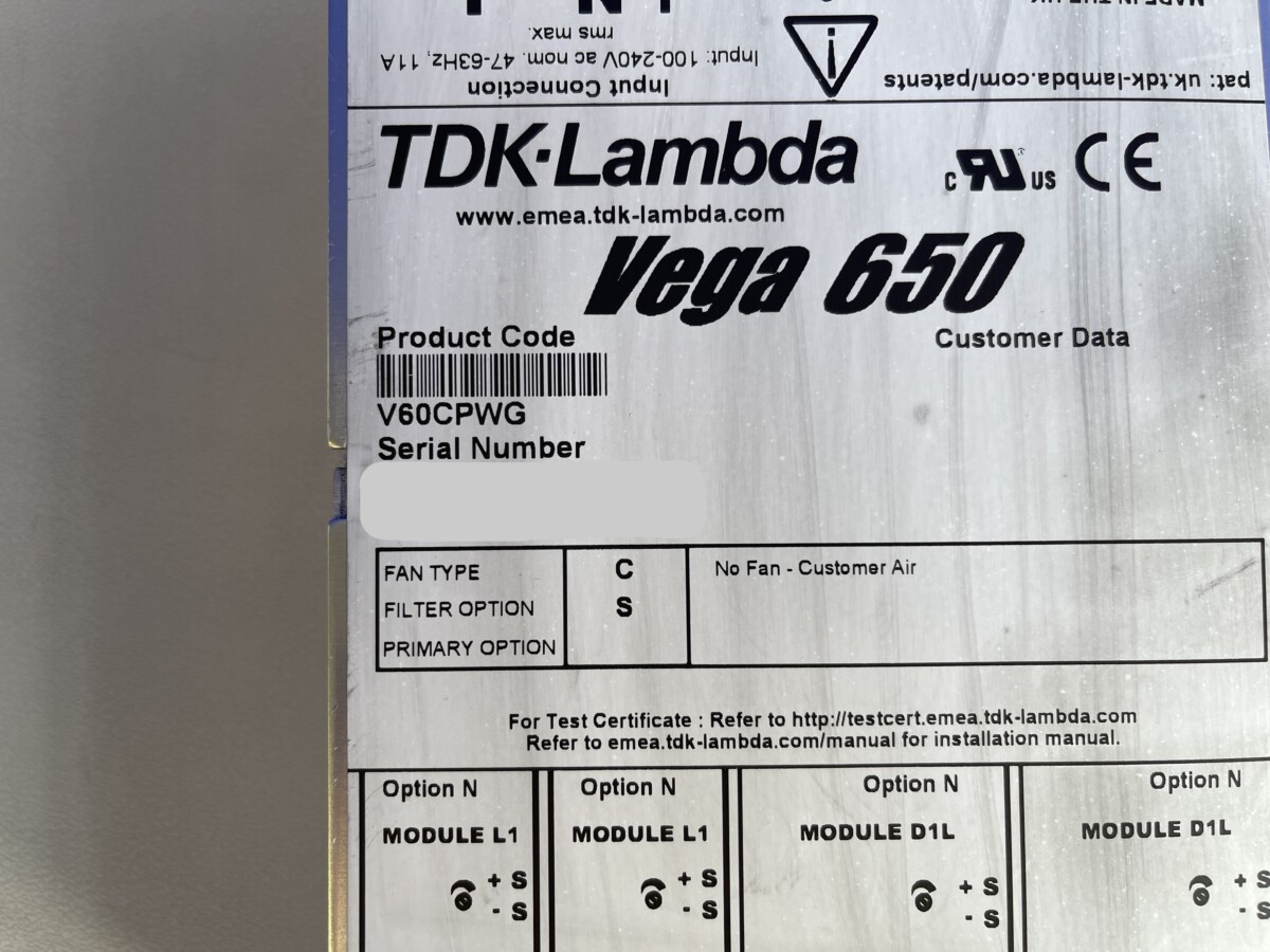 Siemens - Vega 650W AC-DC Power Supply - Vega 650W AC-DC Stromversorgung - PN V60CPWG