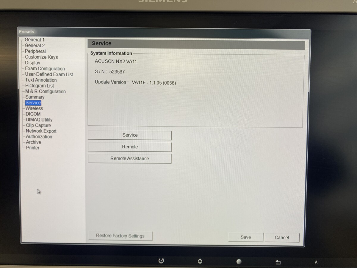 Siemens - Ultraschallsystem - Ultrasound System - ACUSON NX2 -REF 11284381