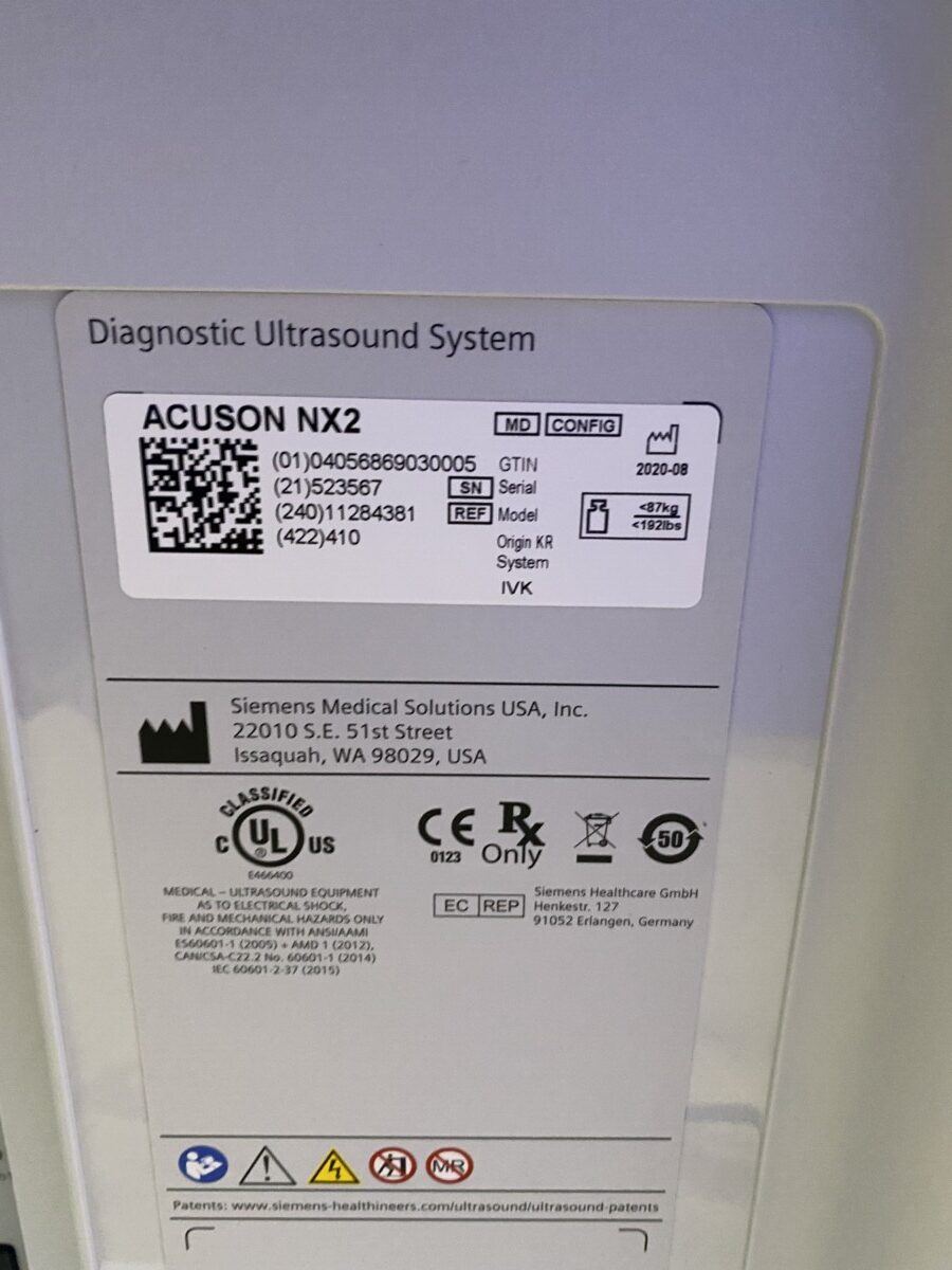 Siemens - Ultraschallsystem - Ultrasound System - ACUSON NX2 -REF 11284381