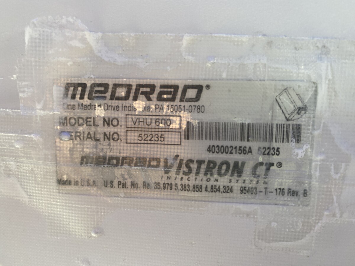 Bayer - CT-Kontrastmittelinjektor - CT Contrast Media Injector - VISTRON CT - REF VHU 600