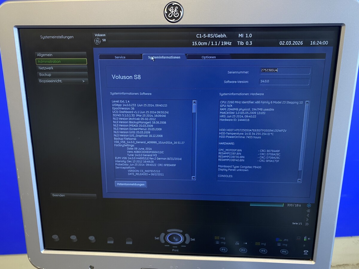 GE HealthCare - Gynäkologisches Ultraschallgerät - Gynecological Ultrasound System - Voluson S8 - REF 5483631