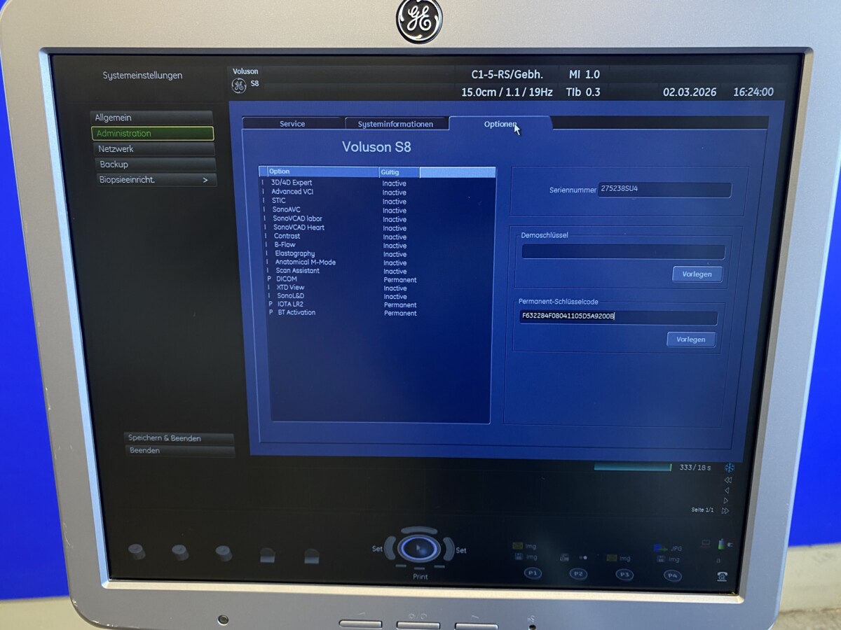 GE HealthCare - Gynäkologisches Ultraschallgerät - Gynecological Ultrasound System - Voluson S8 - REF 5483631