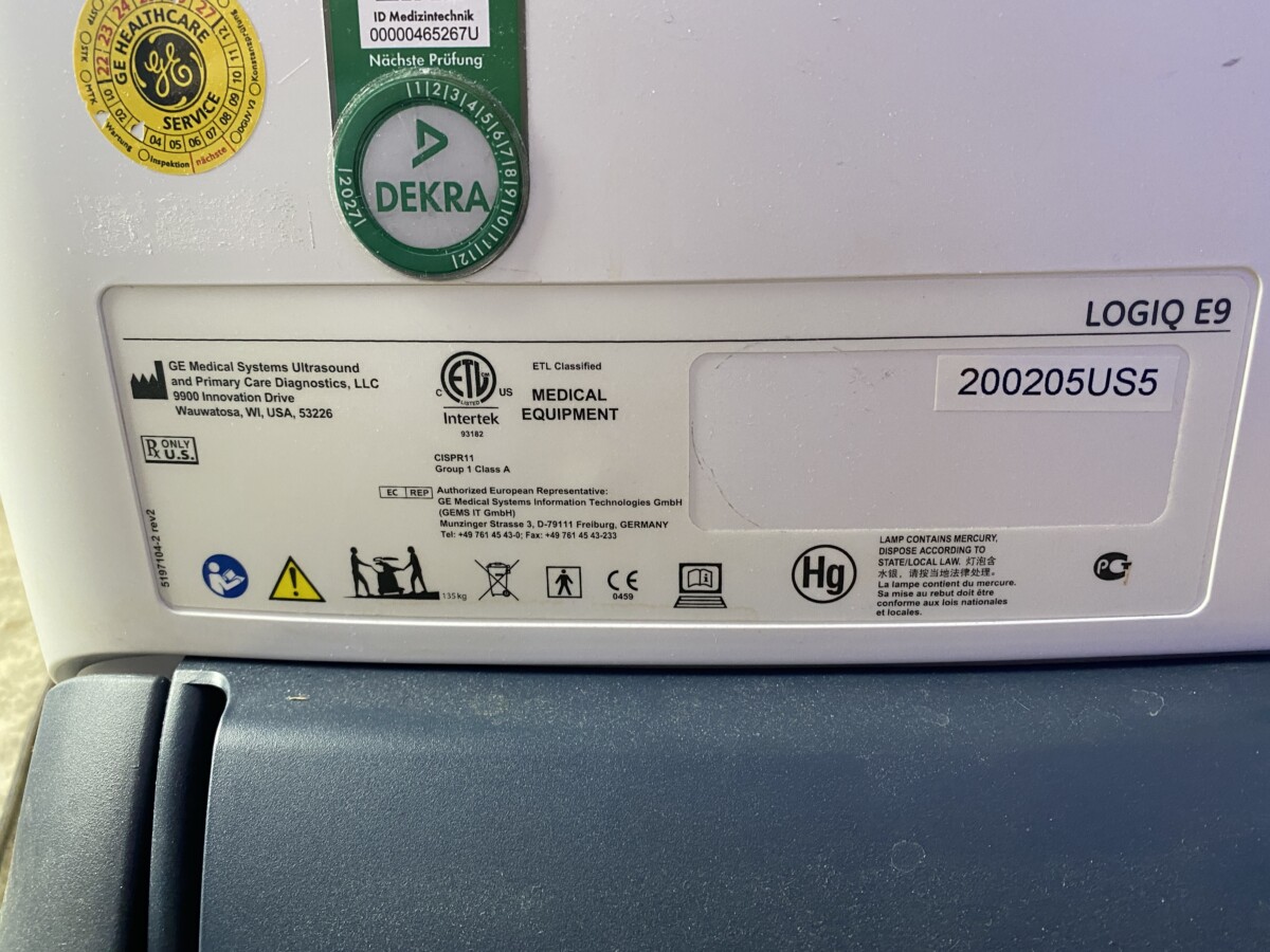 GE HealthCare - LOGIQ E9 - Ultraschallgerät - Ultrasound System - REF 5197104-2
