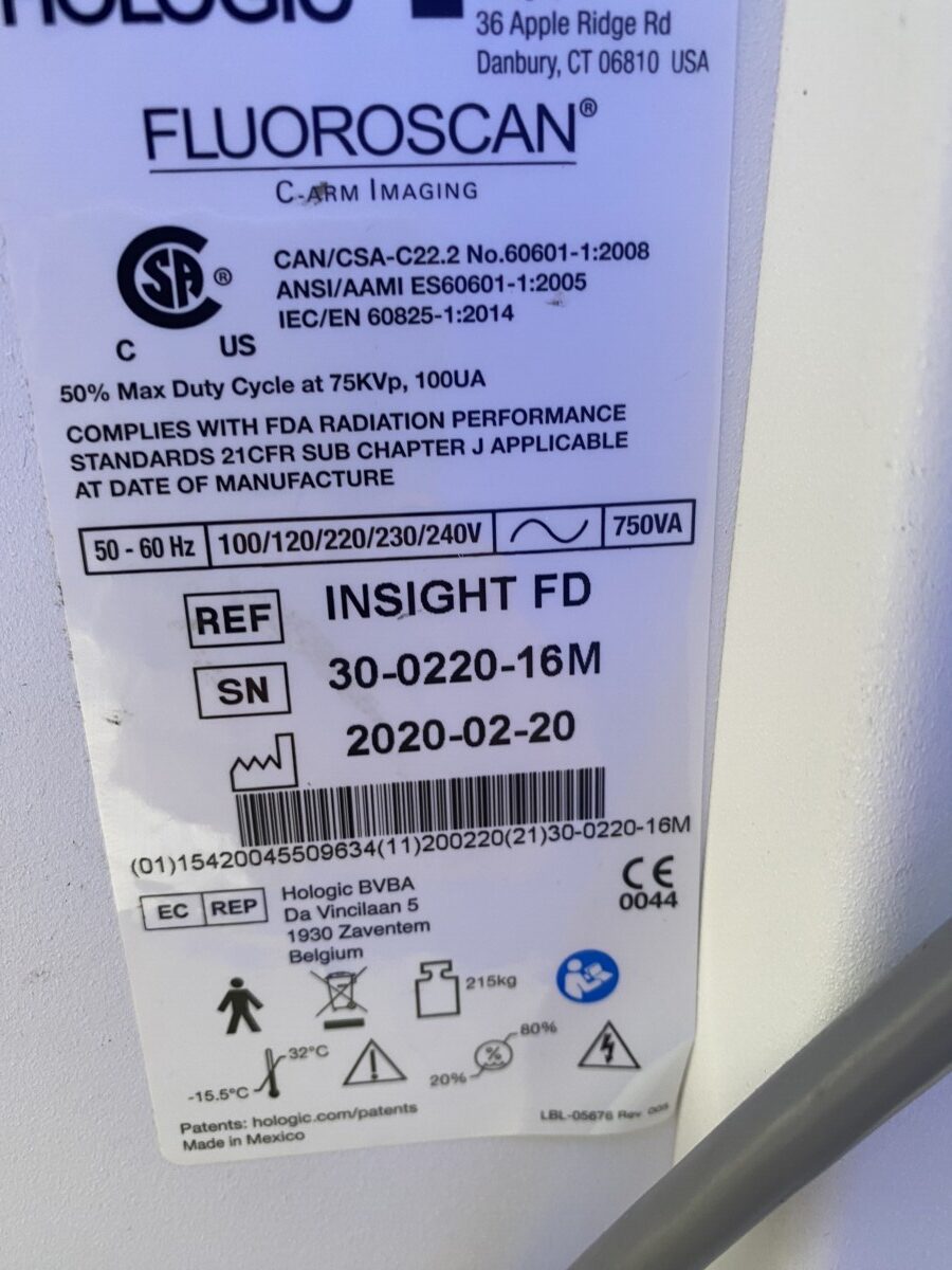 Hologic - InSight-FD - C-Arm System - C-Bogen-System - Baujahr 02/2020