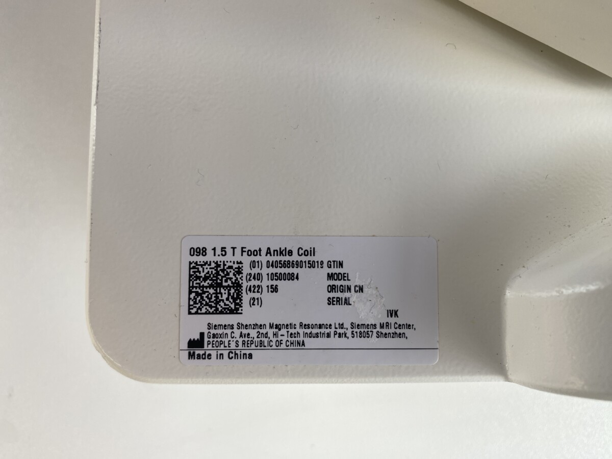 Siemens - 16-Kanal-Fuß-/Sprunggelenkspule - Foot/Ankle 16 Coil - PN 10500084