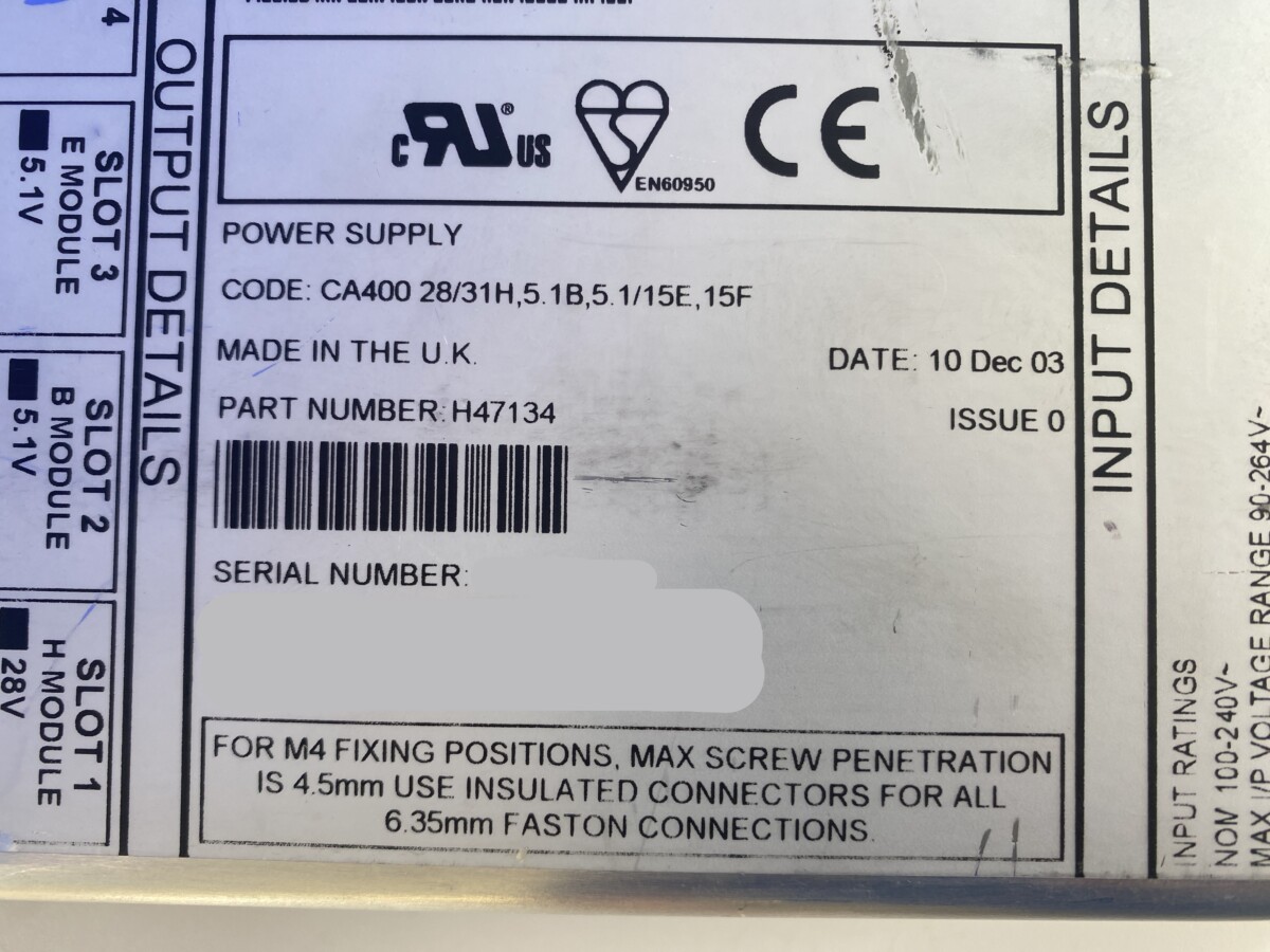 Siemens - Alpha-400-W-Netzteil - Alpha 400W Power Supply - PN H47134