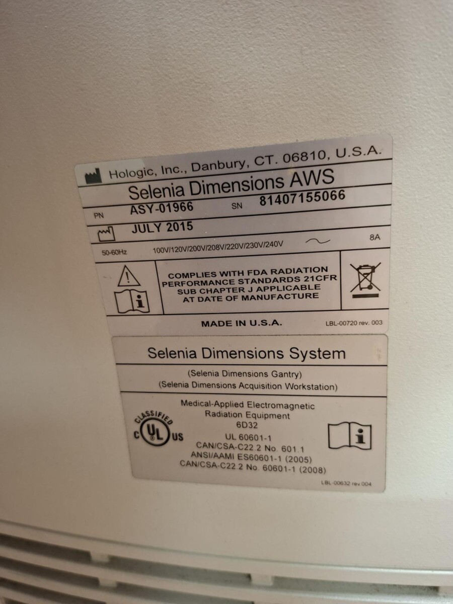 Hologic - Selenia Dimensions 3D - Mammographie-System - Mammography System - REF SDM-00001-2D - Baujahr 07/2015