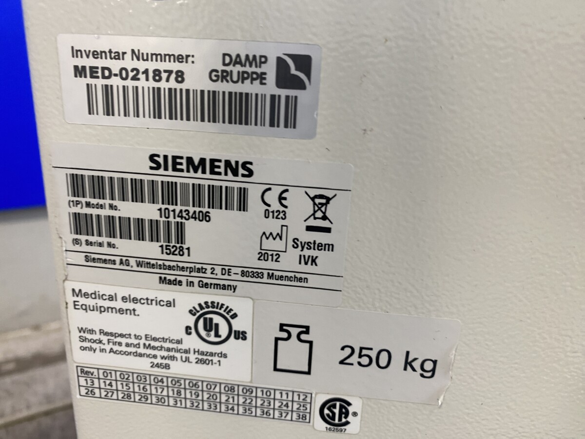 Siemens - ARCADIS Varic- C-arm System - C-Bogen System - REF 10143406 - Baujahr 2012
